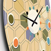 Designart 'Retro Hexagon Patternx Mid-Century Modern Wall Clock