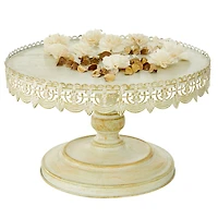 16" White Iron Farmhouse Cake Stand