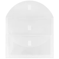 JAM Paper 9.5" x 11.5" Clear 2-Pocket Plastic Hook & Loop Closure Envelopes, 12ct.