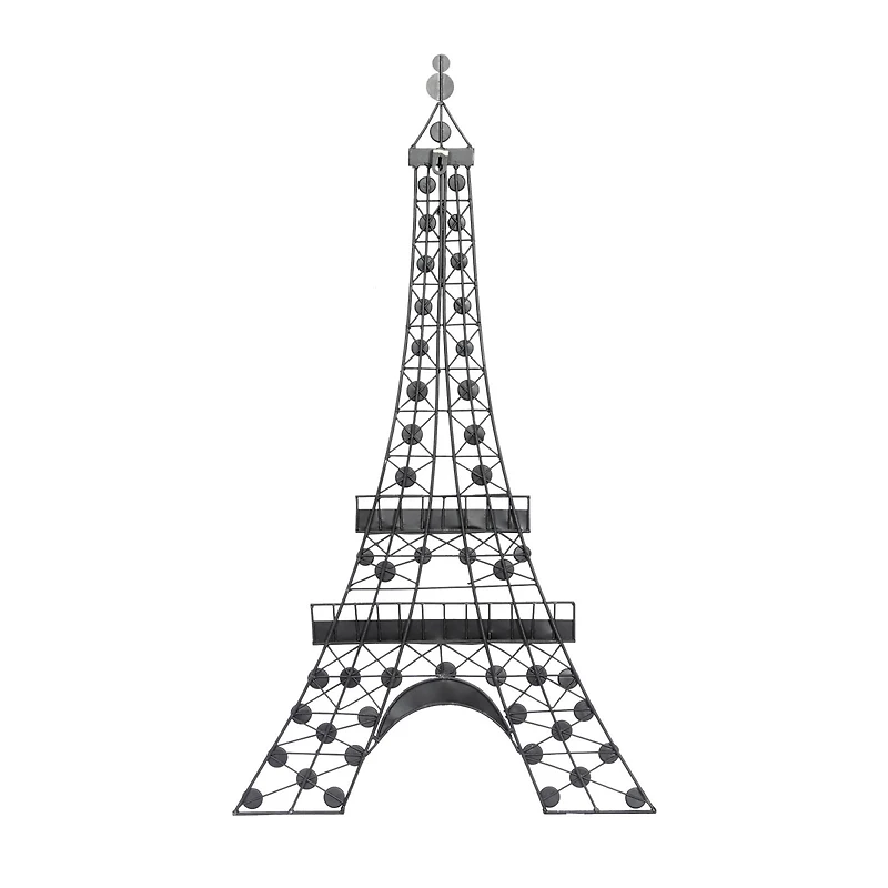 32" Black Metal Eiffel Tower Glam Wall Décor