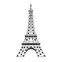32" Black Metal Eiffel Tower Glam Wall Décor