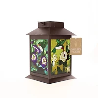 11.75" Solar-Powered Floral Lantern
