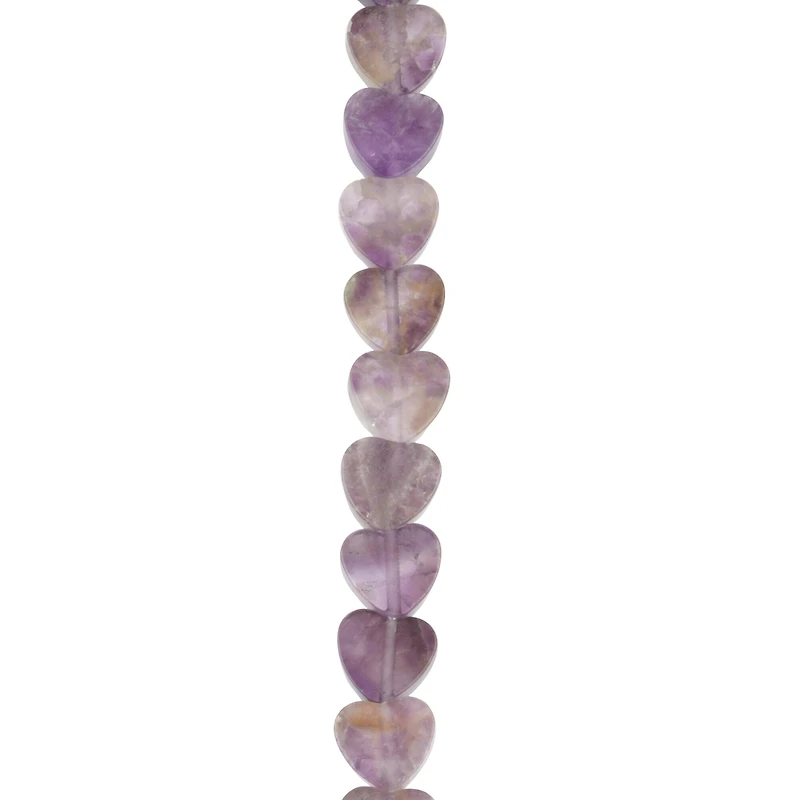 Amethyst Heart Beads, 7.8mm by Bead Landing™