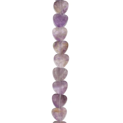 Amethyst Heart Beads, 7.8mm by Bead Landing™