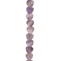 Amethyst Heart Beads, 7.8mm by Bead Landing™
