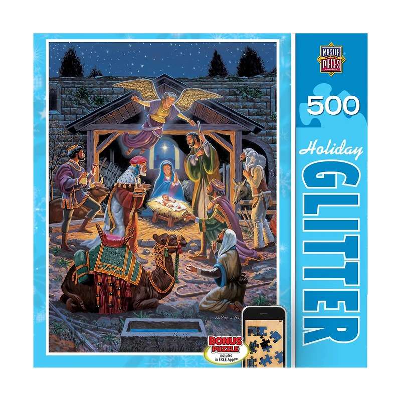 Holy Night 500 Piece Holiday Glitter Puzzle
