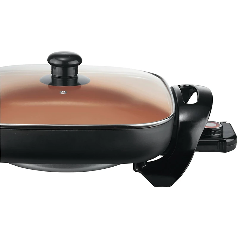Brentwood 12" Copper Nonstick Electric Skillet with Glass Lid