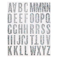 12 Packs: 42 ct. (504 total) Iridescent Chunky Glitter Alphabet Stickers by Recollections™