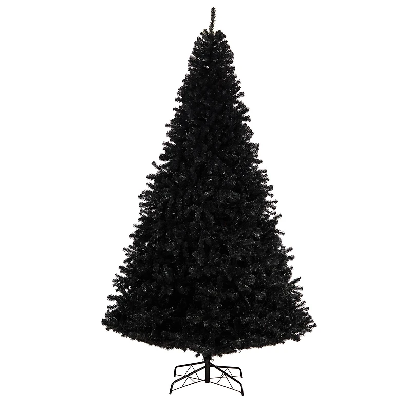 10ft. Pre-Lit Black Artificial Christmas Tree, Clear LED Lights