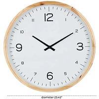 23" Light Brown Framed Wall Clock