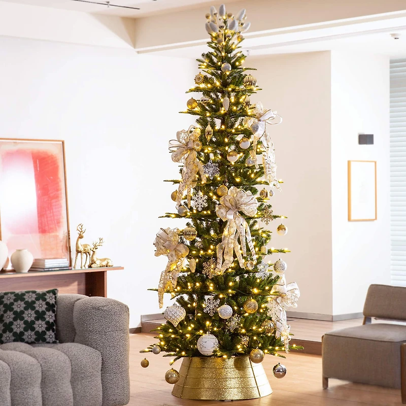 Glitzhome® 2ft. Gold Glitter Metal Tree Collar