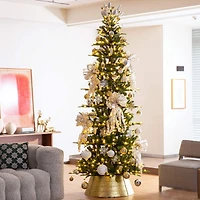 Glitzhome® 2ft. Gold Glitter Metal Tree Collar