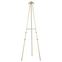66.5" Gold Metal Foldable 2-Tier Display Easel with Scroll Finial