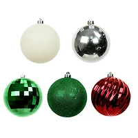 5 Pack 5.7" Red, Green & Silver Peppermint Lane Shatterproof Ornaments by Ashland®