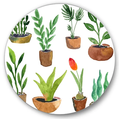 Designart - Eight Potted House Plants