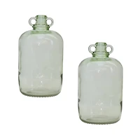 12.25" Sage Green Glass Jug Vases, 2ct.
