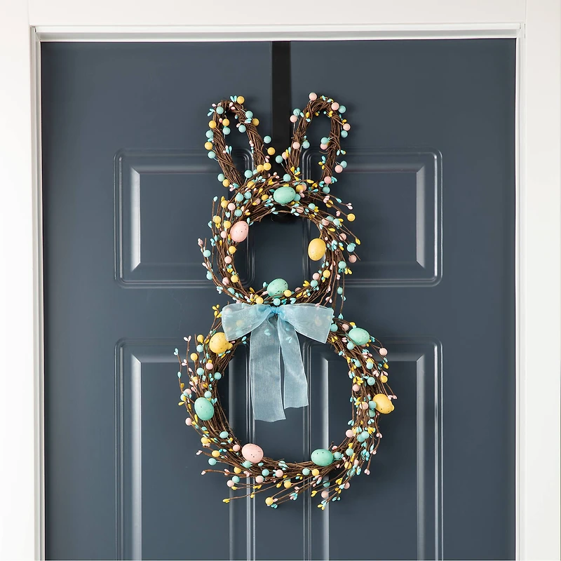 Glitzhome® 24.5" Easter Bunny Wreath