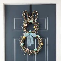 Glitzhome® 24.5" Easter Bunny Wreath