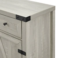 Walker Edison Stone Gray Farmhouse Barn Door Accent Cabinet