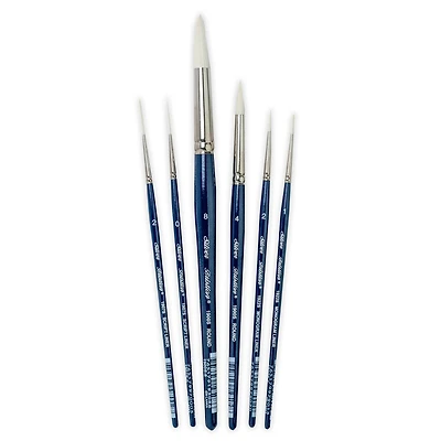 Silver Brush Limited Bristlon Short Handle Liner Brushes, Set of 6