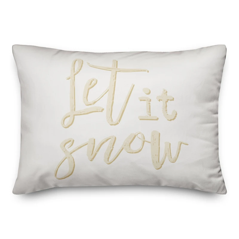 Cream Let It Snow Throw Pillow