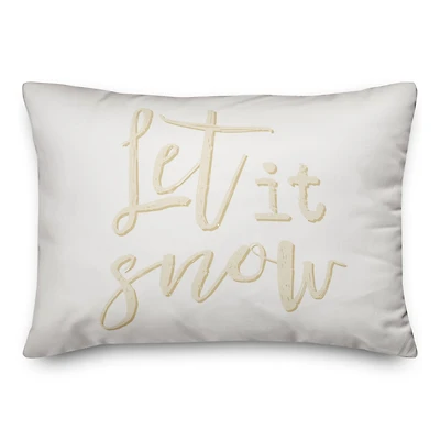 Cream Let It Snow Throw Pillow