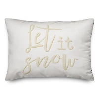 Cream Let It Snow Throw Pillow