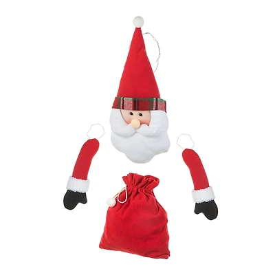 Glitzhome® 20" Jumbo Christmas Fabric Santa Ornament Set