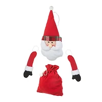 Glitzhome® 20" Jumbo Christmas Fabric Santa Ornament Set