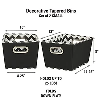 Household Essentials Chevron Fabric Tapered Storage Bins