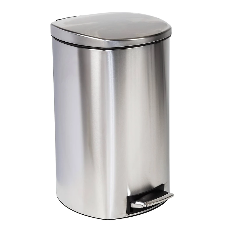 Honey Can Do 50L Soft-Close Stainless Steel Step Trash Can with Lid