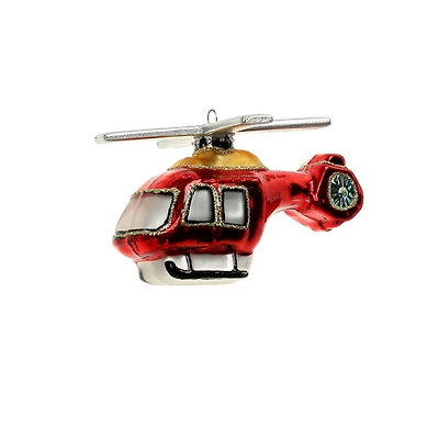 4" Red Helicopter Glass Ornament by Ashland®