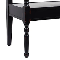 Dark Mahogany Wooden Farmhouse Indoor Bench