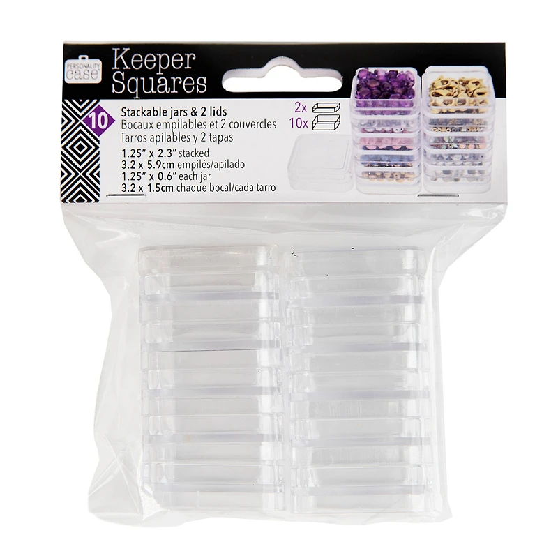 The Beadsmith® Personality Case Square Stacker Jar Set