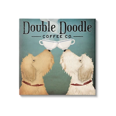 Stupell Industries Doodle Dog Vintage Coffee Company Sign Canvas Wall Art
