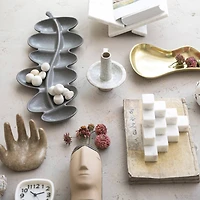 Hello Honey® 5" White Decorative Marble Stairstep Bookends Set