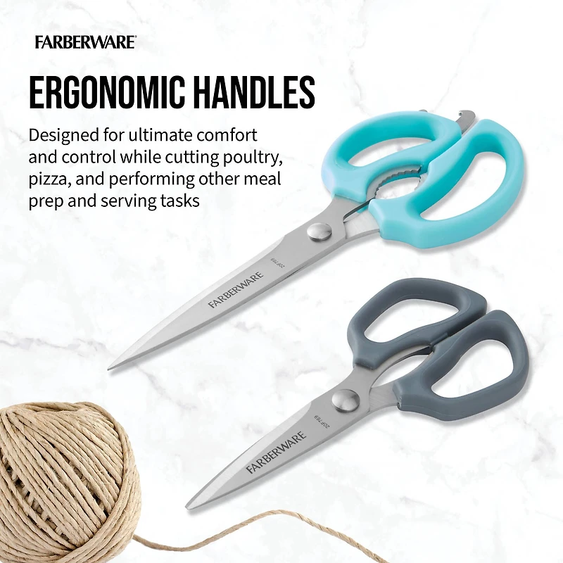 Farberware Aqua & Gray 2 Piece Shears Set