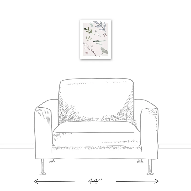 Blue and Green Botanicals 11" x 14" Canvas Wall Art