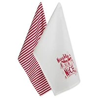 DII® Assorted Naughty Nice Holiday Printed Dishtowel Set