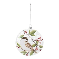6ct. 5" Glass Chickadee Bird Ball Ornament