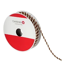1/10" x 30ft. Brown & White Twist Trim Ribbon by Celebrate It®