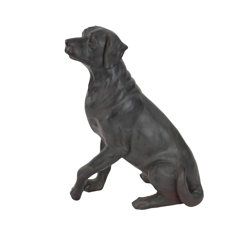 20" Brown Traditional Polystone Dog Sculpture