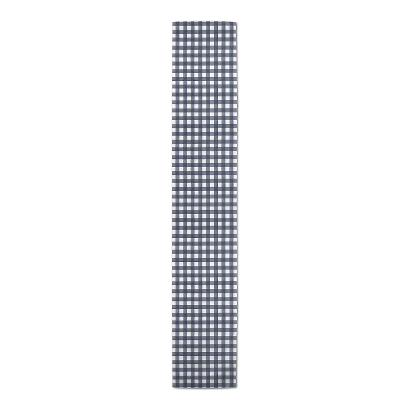 Navy Buffalo Check Outdoor Table Runner