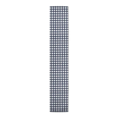 Navy Buffalo Check Outdoor Table Runner