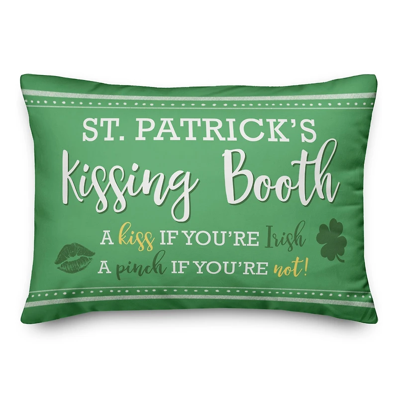 St. Patrick's Day Kissing Booth Throw Pillow