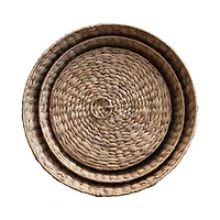 Hello Honey® Natural Handwoven Water Hyacinth Laundry Basket Set with Lids