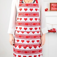 Glitzhome® 31.25" Fabric Valentine's Heart Apron