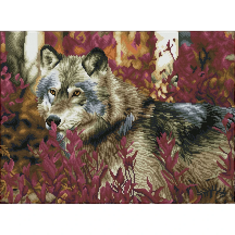 Diamond Dotz® Advanced Autumn Wolf Pre-Framed Diamond Painting Kit