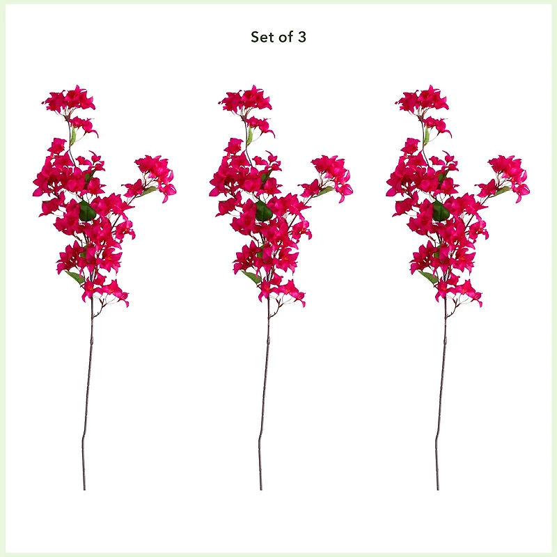 47" Pink Bougainvillea Flower Stems, 3ct.