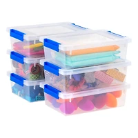 Iris® 2.4 qt. Clear Latching Storage Totes, Set of 6